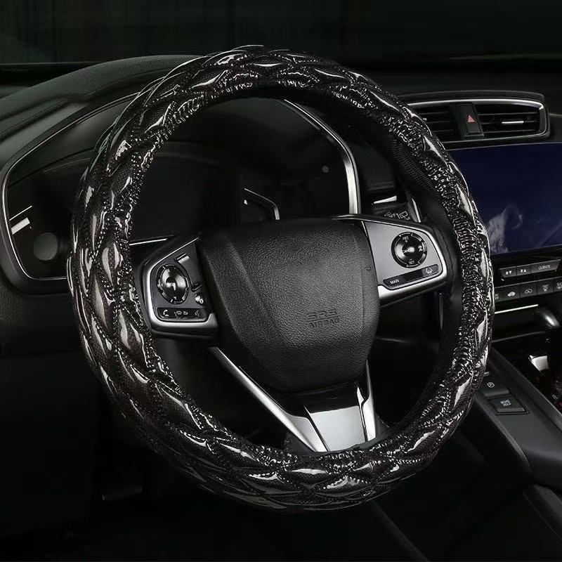 Cross-Border Car Steering Wheel Cover, Exclusively for Foreign Trade, New Model, Suitable for All Seasons, 3D Diamond Honeycomb Car Handle Cover