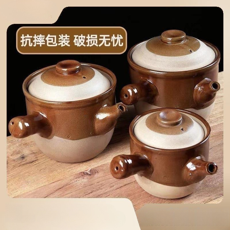 Traditional Medicine Pot, Earthenware Medicine Pot, Health-Preserving High-Temperature Resistant Open Flame Gas Medicine Pot with Lid Traditional Medicine Pot, Earthenware Medicine Pot, Health-Preserving High-Temperature Resistant Open Flame Gas Medicine Pot with Lid