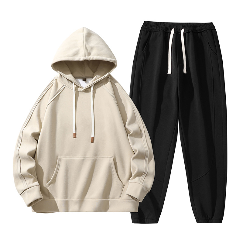 Traje de los hombres de primavera y otoño de diseño de moda traje suelto todo-fósforo suéter con capucha Pantalones deportivos casual traje de dos piezas