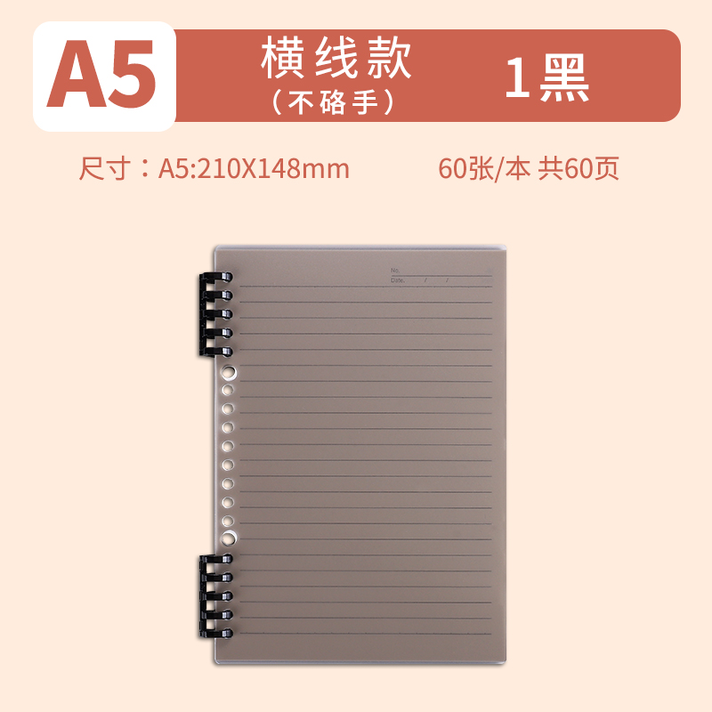 A5 • Black • horizontal line • 1 book