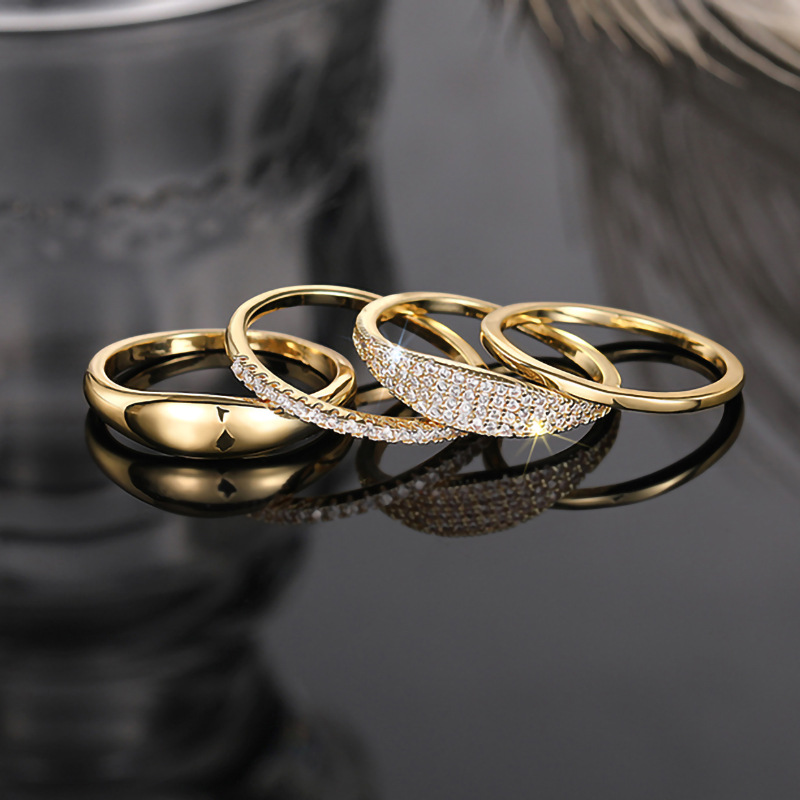 8g Weight Zircon Inlay Material Rings Classification 10, 6 Ring Size 1 Piece Quantity Casual, Shopping Occasion Copper Material Geometric Pattern All Seasons Season Women's Gender Elegant, Vintage Style Style Wholesale Jewelry Elegant Vintage Style Geometric Copper Zircon Rings 11