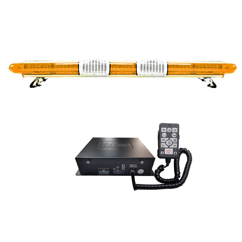 Original car LED roof-mounted long-bar warning light red and blue strobe light 1.66m + dual horns + siren 9400E