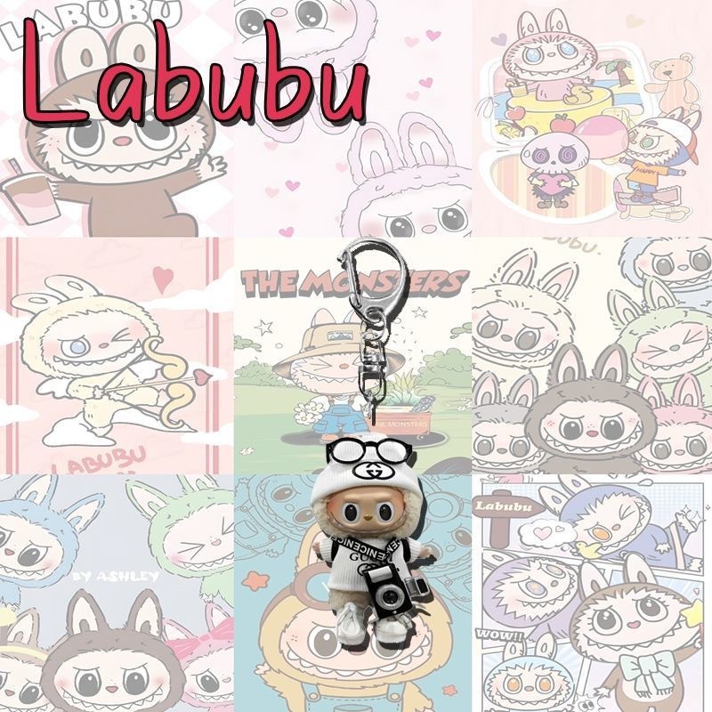 Labubu キーホルダーペンダントかわいいカップルギフト装飾品アクリルラブブエルフ漫画バッグペンダント|undefined