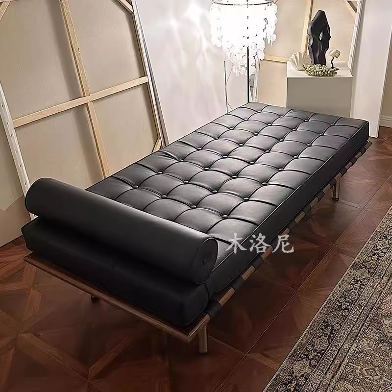Sofá cama de Barcelona pequeño tipo de casa moderna simple sillón de almuerzo sala modelo de mobiliario doble uso asiento individual