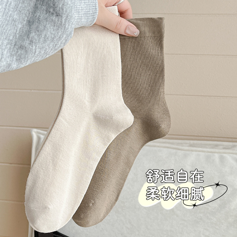 Calcetines de mujer de invierno de otoño calcetines de algodón de color sólido calcetines de mujer sudor inhibidor calcetines de mujer calcetines de invierno sueltos calcetines de mesas Zhuangyan