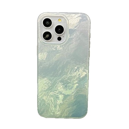 Render gradient tin foil pattern imd glacier pattern phone case suitable for Apple 15 Pro, anti-slip, for girls, niche