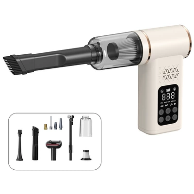 Car Vacuum Cleaner Air Pump Hava nasosu - hb-805m-white-with-storage-bag-usb-charging-english-version
