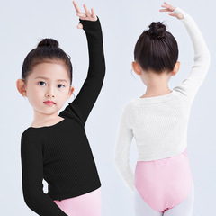 Children's Dancewear Autumn Pullover for Baby Girls Winter V-Neck Warm Sweater for Girls Training Outfit Top