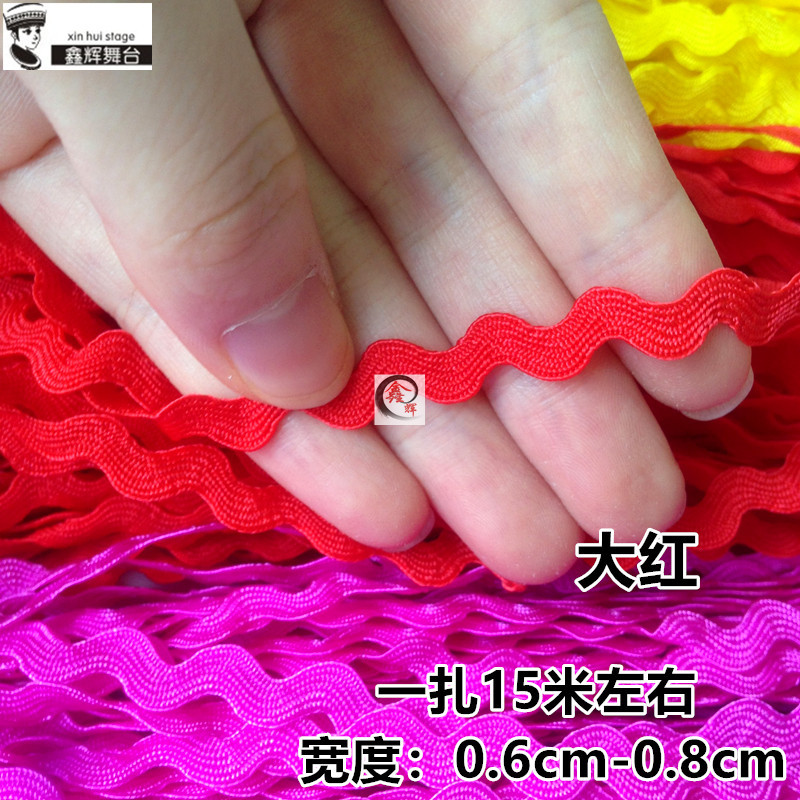 Ola de poliéster onda de agua étnico s cinturón de color sólido hilo de dos colores Cinturón drama abrigo sombrero botas accesorios decorativos hechos a mano material de bricolaje