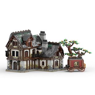 Building Blocks Cross-Border Moc-177601 Medieval Tavern Assembly Toy Building Block Set 3422 Particle Number