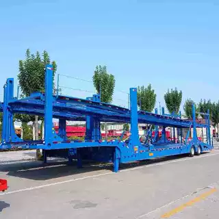 厂家定制8位新能源车辆运输车出口哈萨克斯坦液压轿运半挂运输车