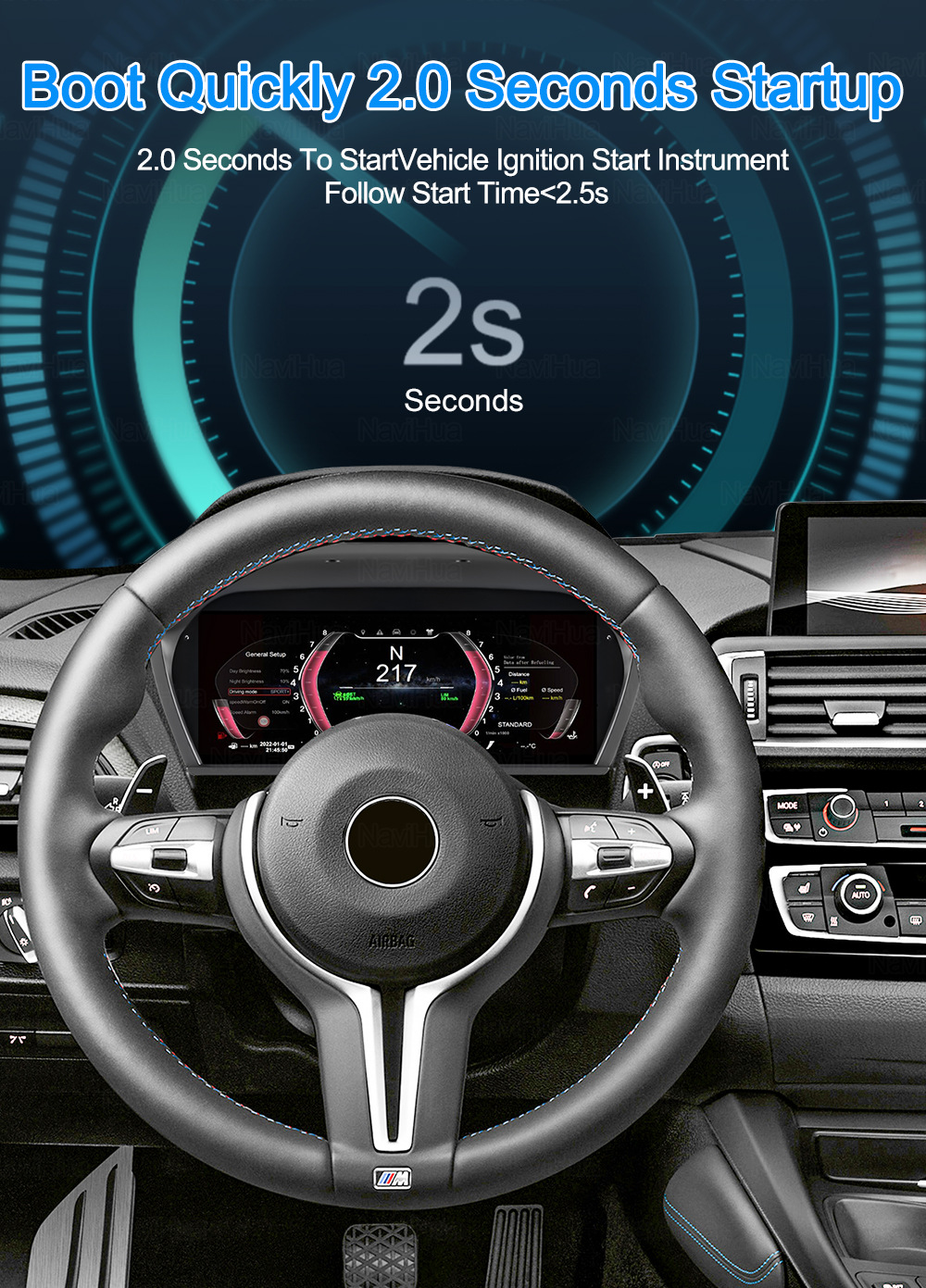 Suitable for Bmw 1234567 Series Lcd Instrument Panel with Carplay Function Hud Eight-Theme Car Dashboard