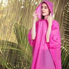 EVA adult raincoat reusable rain poncho model hiking cycling travel custom manufacturer wholesale