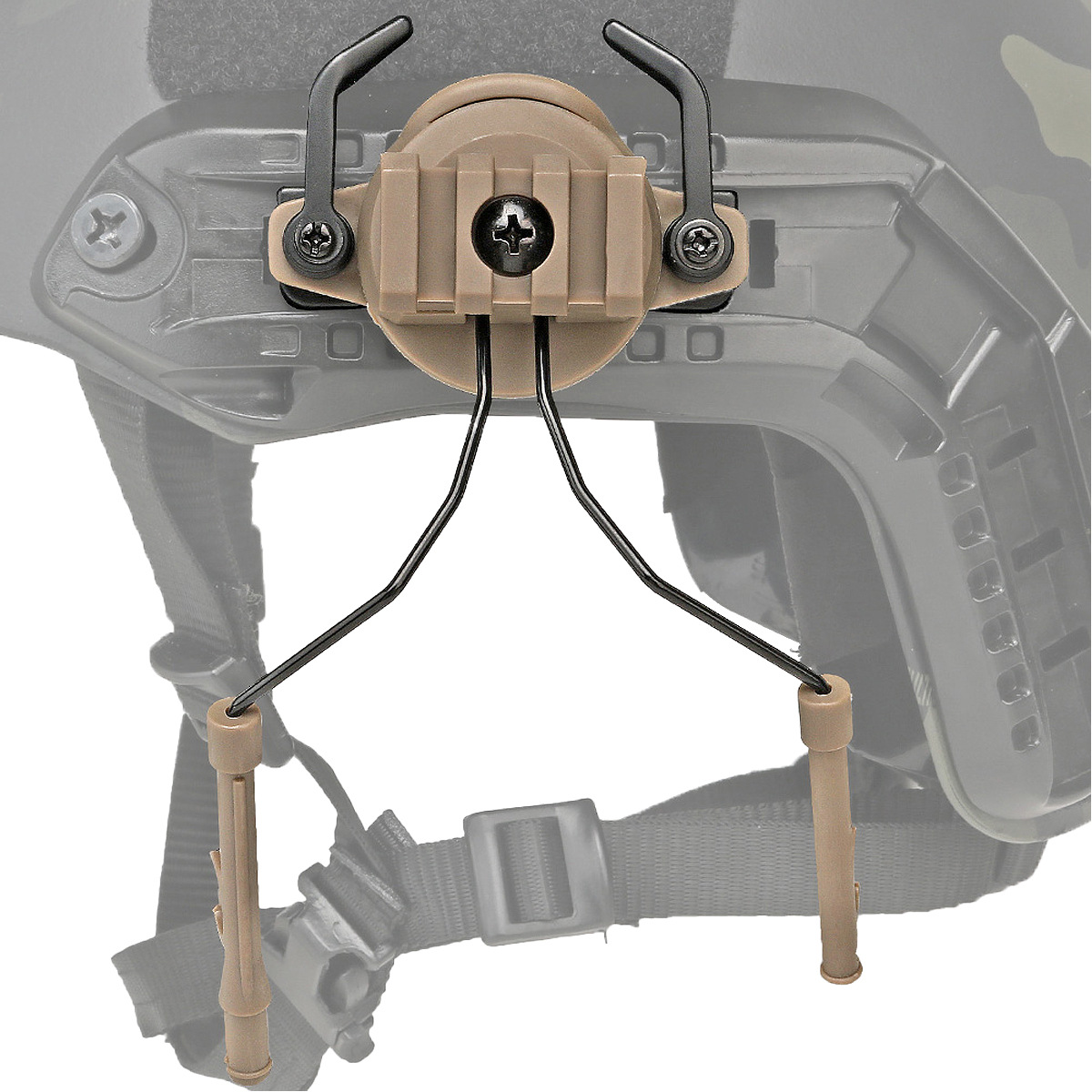 Tactical FAST Helmet Bracket Accesorios de auriculares Multifuncional Adaptable Bracket de cuerno 19 ~ 21mm Guía giratoria