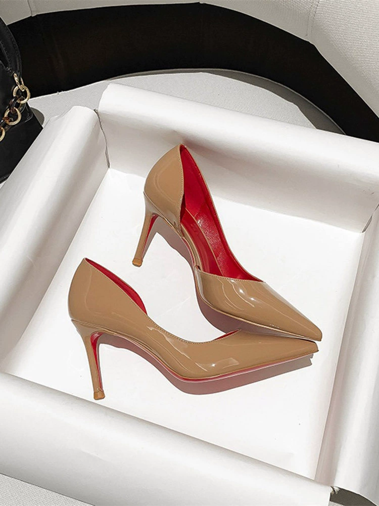 Черные сексуальные stilettos-лодочки с низким вырезом, коллекция 2023 года, яркий запоминающийся стиль