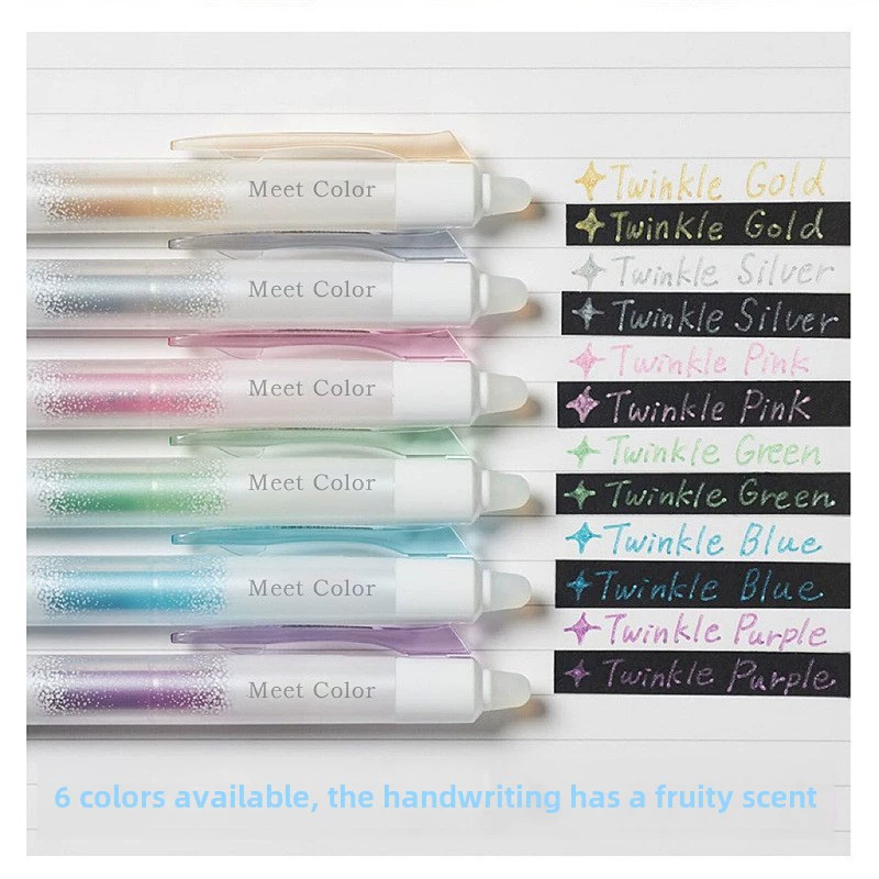 Erasable starry sky, flashing fluorescence rollerball pen for students