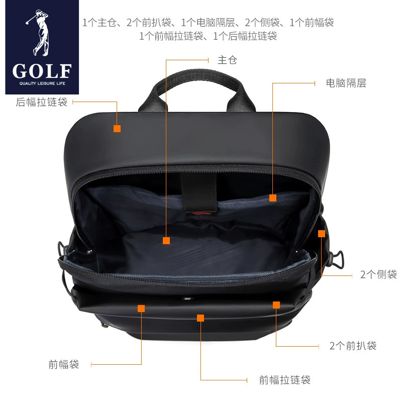 Рюкзак GOLF, вместительный водостойкий защитный чехол, ноутбук, школьный рюкзак для путешествий, 15,6 дюйма, версия для бизнеса