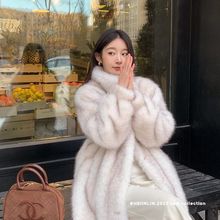 2025新款长款环保皮草立领狐狸毛毛外套皮毛大衣一体加厚秋冬