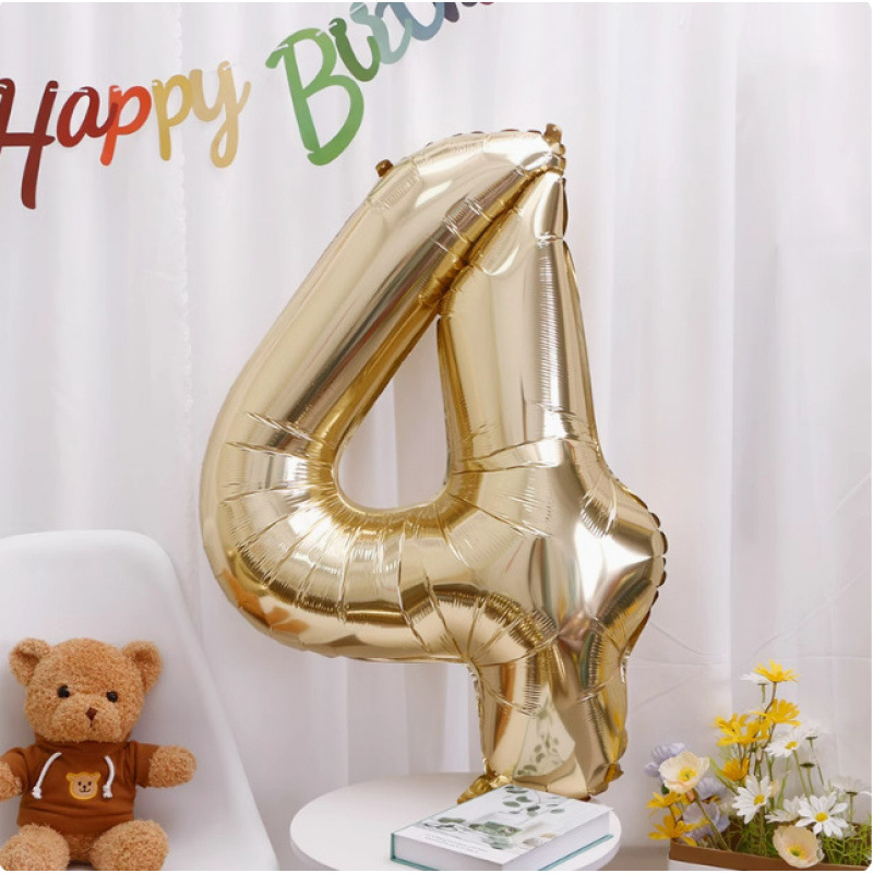 40inch アルミフィルムデジタルバルーン ベビーブルーピンク 女の子の誕生日シーンの装飾 ベビー123歳の誕生日の装飾|undefined