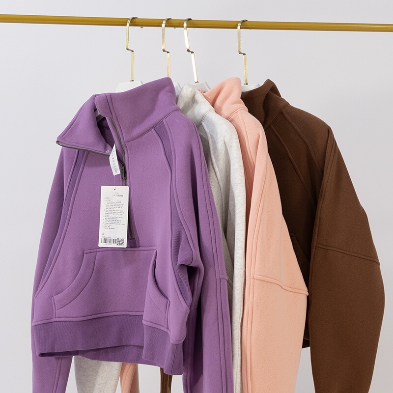 Autumn and Winter New Thickeneded Turtleneck Sweatshirt Women's Sports Half-Zip Loose Jacket Long-Sleeved Jogging Fitness Yoga Clothing Autumn and Winter New Thickeneded Turtleneck Sweatshirt Women's Sports Half-Zip Loose Jacket Long-Sleeved Jogging Fitness Yoga Clothing