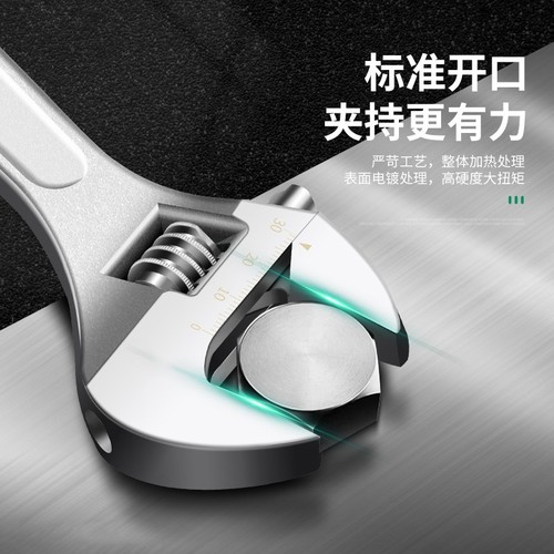 Complete set of adjustable wrench tools, universal wrench, multi-opening pipe wrench, hardware small wrench, adjustable wrench, wrench blade