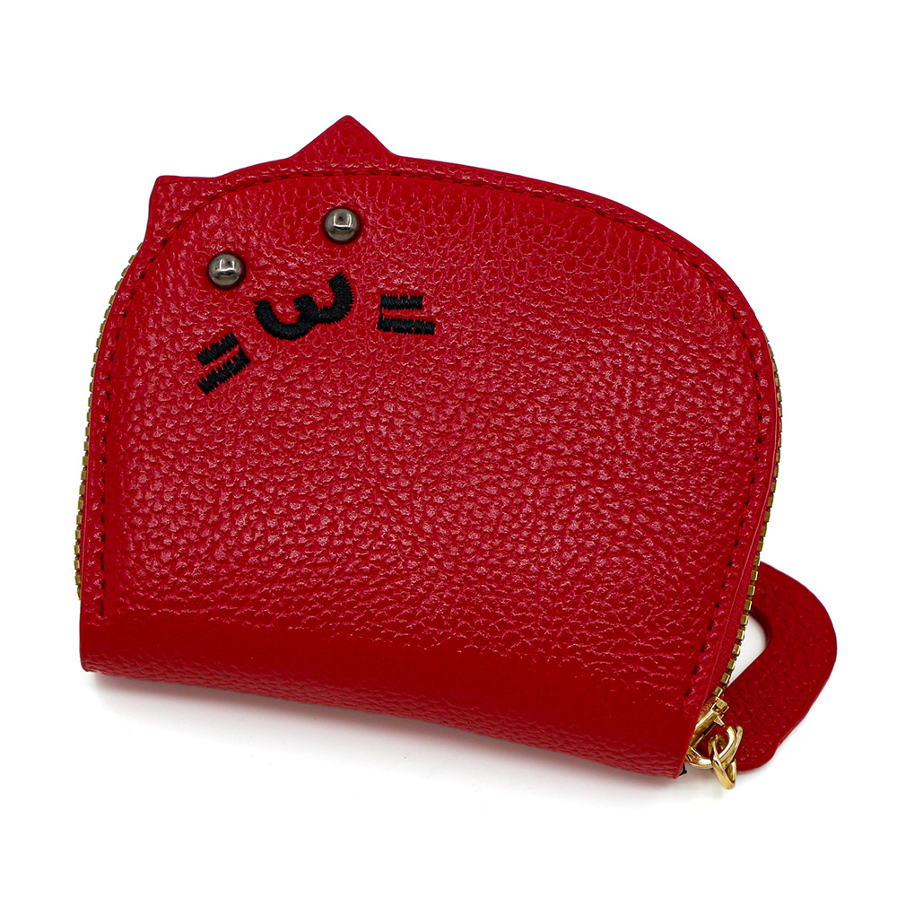 Nuevo litchi corta bolsa de tarjetas de órgano bolsa de certificados lindo gatito bolsa de tarjetas multi-tarjeta bolsa de cambio bolsa de cremallera