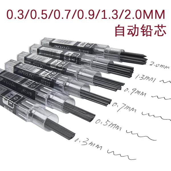 0.3/0.5/0.7/0.9/2.0mm Automatic Pencil Refill HB Resin Active Pencil Refill Writing Supplies
