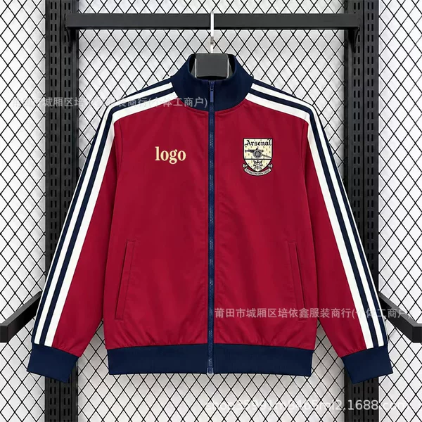 2627 Spring/Autumn Collection: Barcelona and Arsenal football-style windbreaker, the same model worn by Rice, suitable for sports, running, and wind protection