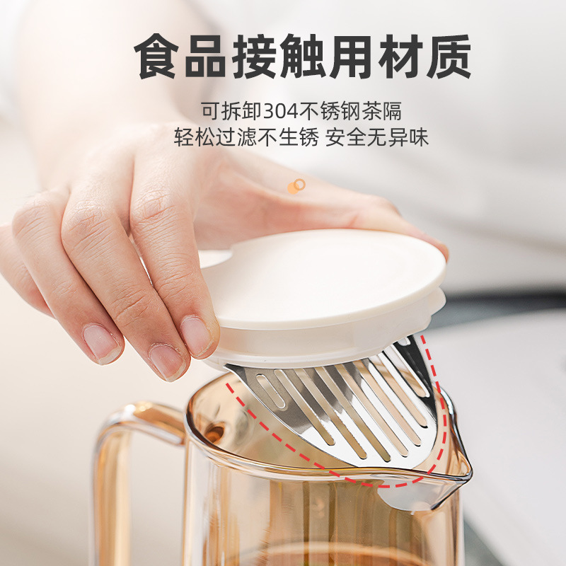 Cold Water Kettle Cool Water Kettle Set Household Glass Kettle Juice Cup Glass Cup Set Large Capacity Pitcher Tea Pot Water Bottle 