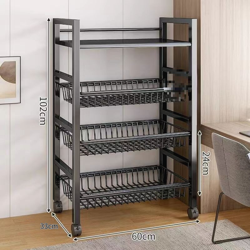 Fábrica directa de cocina canasta de verduras estante de almacenamiento multifuncional piso estante de almacenamiento multicapa estante de bocadillos estante de artículos diversos