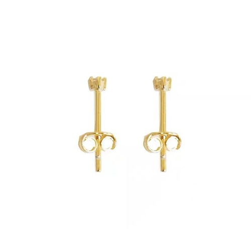 S925 sterling silver plated with 14k gold super mini earrings simple temperament versatile small ear piercing earrings hypoallergenic