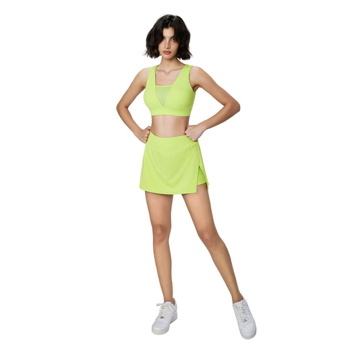 BR Ice Mint Summer Two-Piece Athletic Skirt for Women High-Waisted Slit Tennis Skirt with Inner Pockets Fitness Skirt Spring