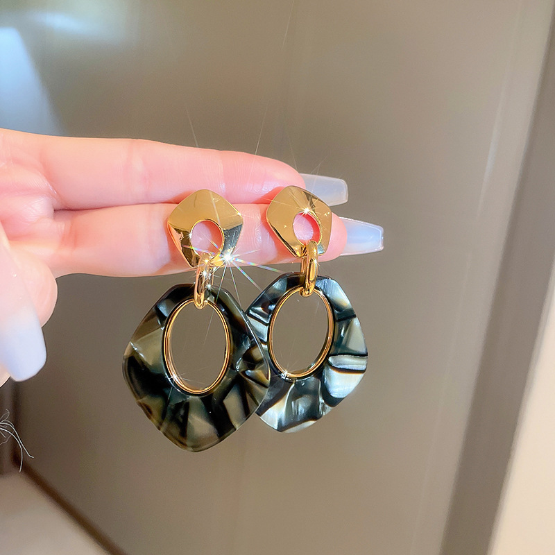 Fashion Geometric Arylic Copper Plating Drop Earrings 1 Pair