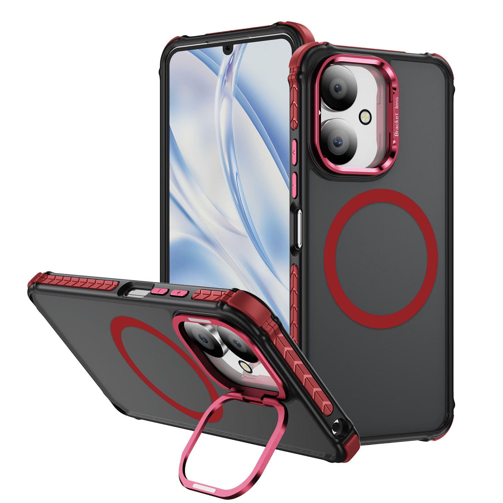 Aplicable Redmi 13C Rainbow No. 1 Funda para teléfono móvil con anillo magnético con sensor de piel Redmi 13 Funda protectora para soporte de lente de carga inalámbrica