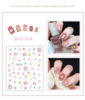 Cartoon cute nail stickers for nails, fruit oil, fake nails, South Korea, with little bears, flowered, wholesale