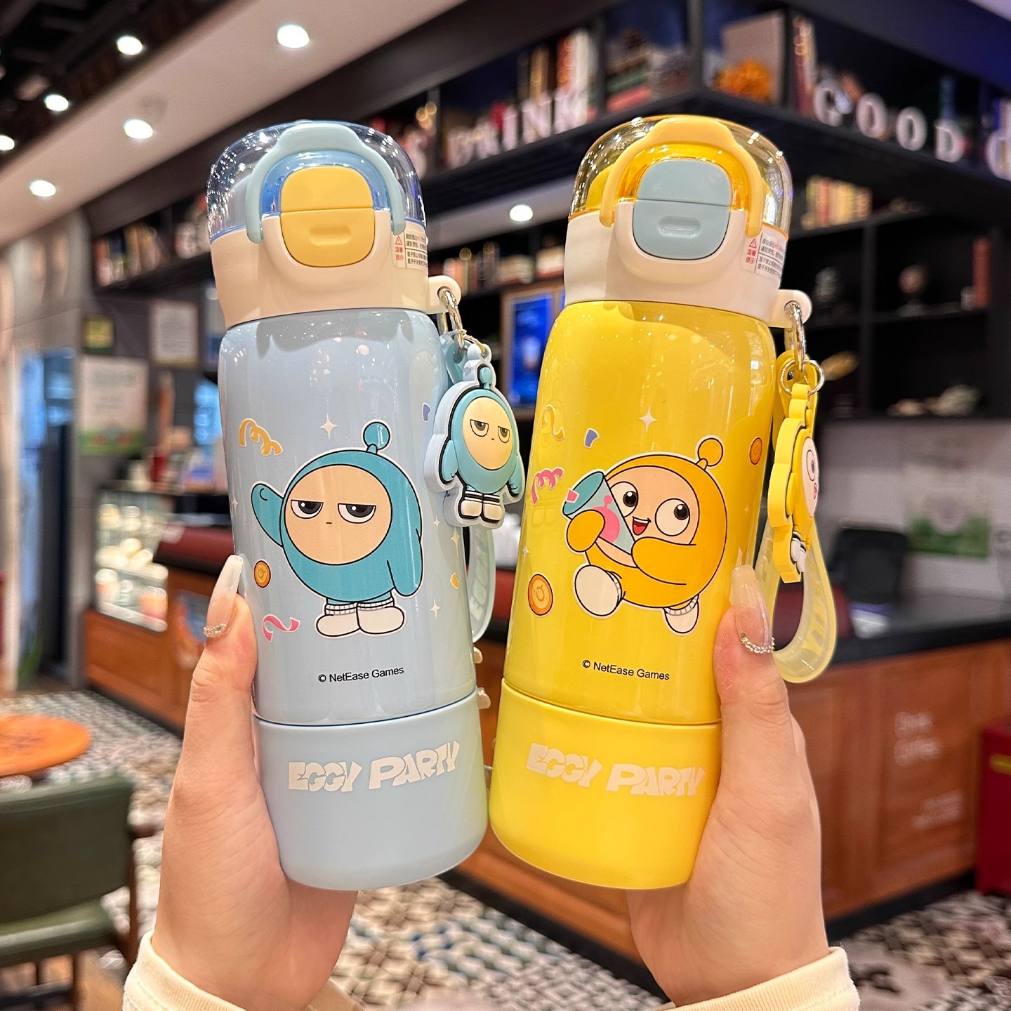 Taza termo para niños de la fiesta del huevo, taza de agua fría de verano para niños y estudiantes de primaria, taza de paja de tres bebidas