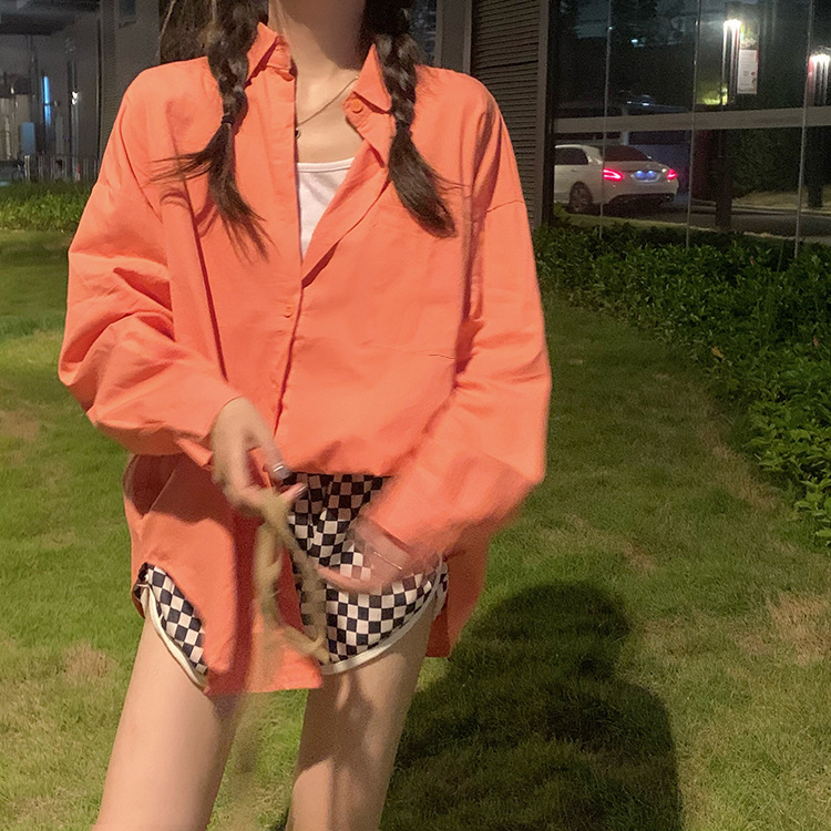Pink Shirt Women's Clothing Spring and Autumn 2024 New Lazy Style Loose Long-sleeved Top Small Shirt All-match Jacket