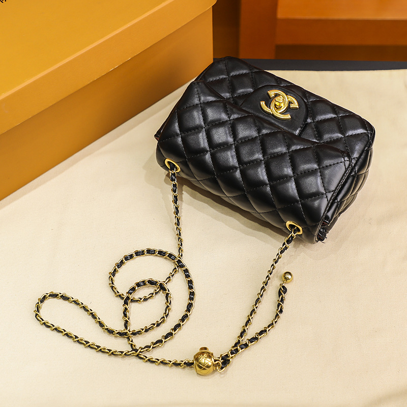 Bolso de marca 2024 nuevo bolso de moda de moda bolso de hombro pequeño estilo fragante cadena lingge jinzhufang gordo bolso de cuero femenino