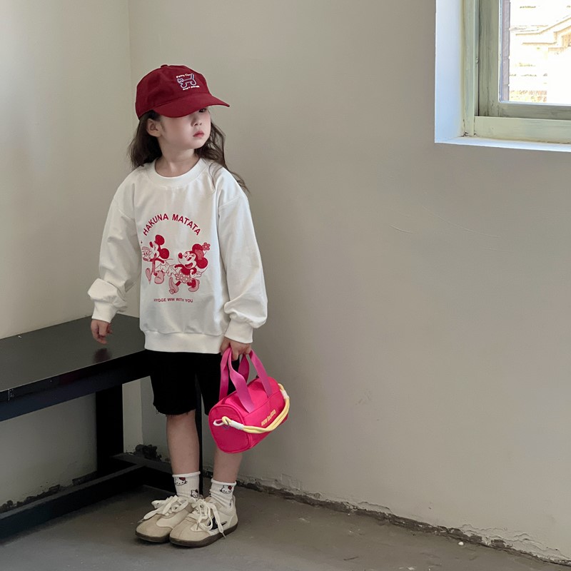 Bolsa de hombro casuales coreana para niños y niñas, letras extranjeras para bebés, bolsas portátiles de balde de agua 2025, nuevas bolsas de comercio exterior para niños