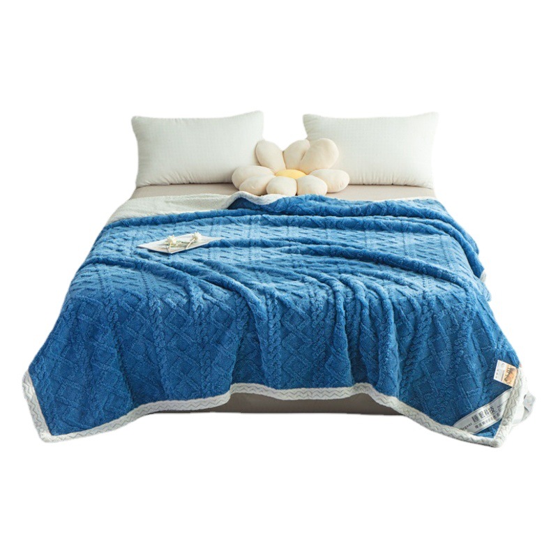 Nueva torre de terciopelo manta de lana de cordero engrosada Otoño e Invierno manta de aire acondicionado manta de siesta de color sólido al por mayor manta de hombro