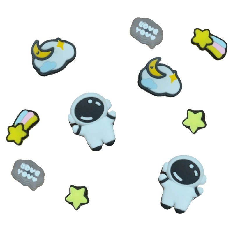 Мальчик мультяшный астронавт пещерная обувь верхняя декоративная обувь аксессуары DIY пещерная обувь цветочная обувь пряжка обувь украшения из ПВХ