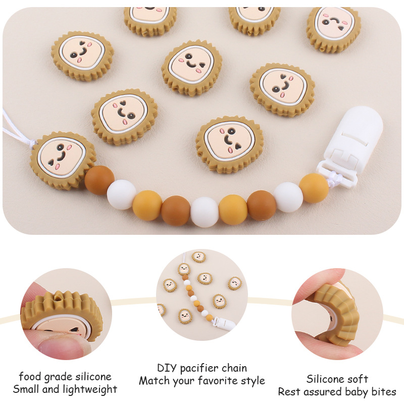 Bebé suministros de dibujos animados silicona Durian DIY bebé molar pezón cadena mordedor pulsera juguete Accesorios