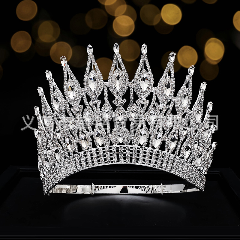 Europeo y Americano concurso de belleza popular etapa corona transfronteriza e-commerce tocado tamaño ajustable corona redonda de gran tamaño múltiples colores