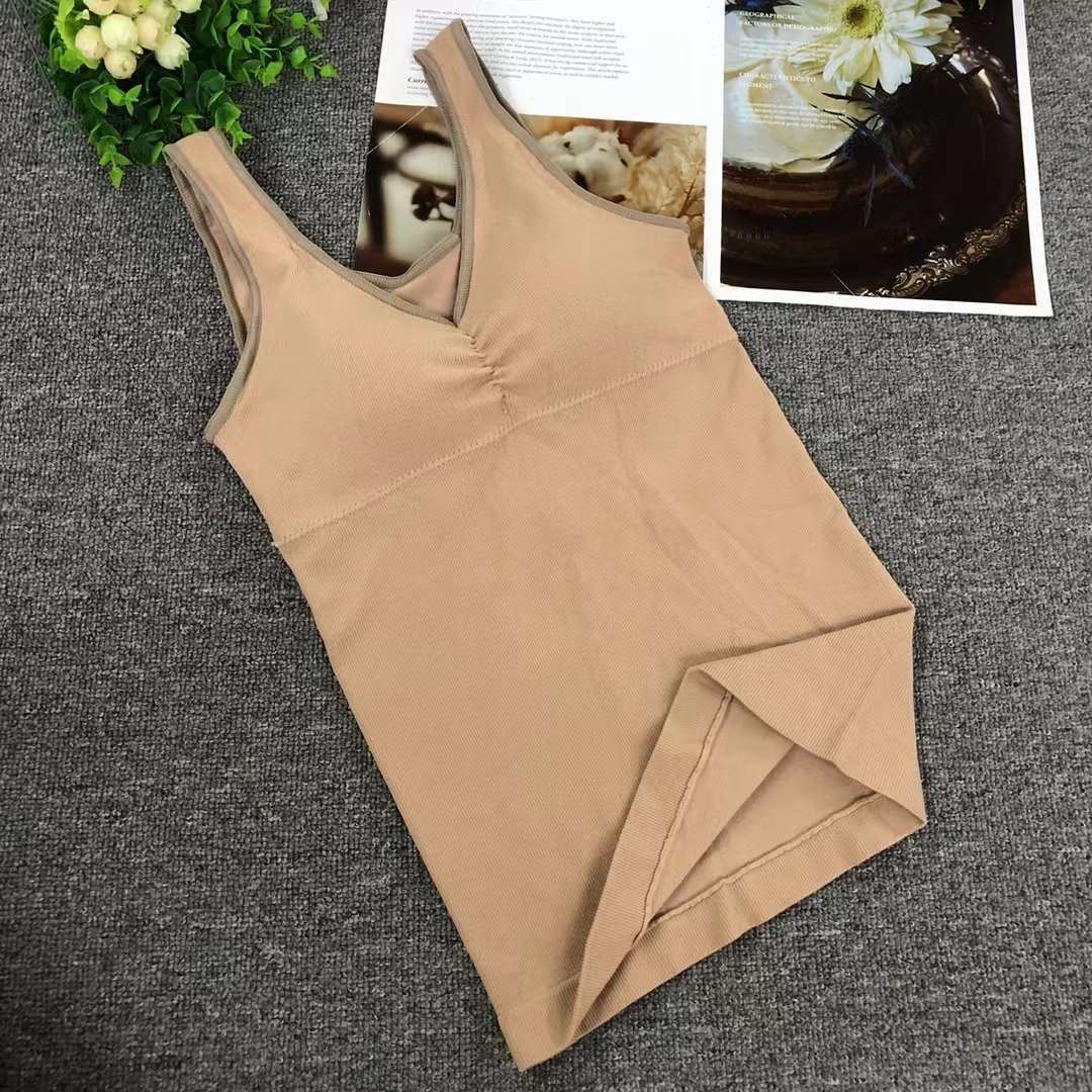Nuevo chaleco elástico alto sin costuras con ropa interior de esponja camisola sexy ropa interior de mujer base anti-exposición