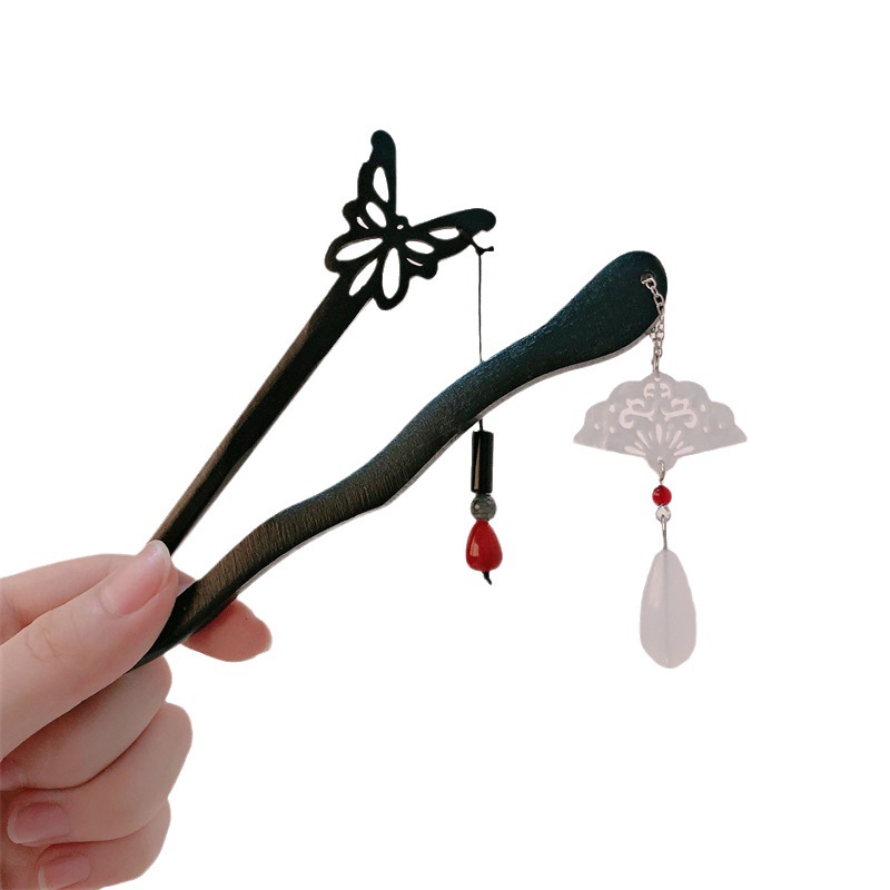 Nuevo estilo chino de madera bordilla pinzas de cabello para mujeres estilo antiguo pinzas de cabello de madera moderna simple pinzas de cabello pinzas de cabello adornamiento de cabello