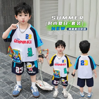 奥特曼男童炸街套装夏装2026新款痞帅男宝夏季薄款短袖衣服儿童装