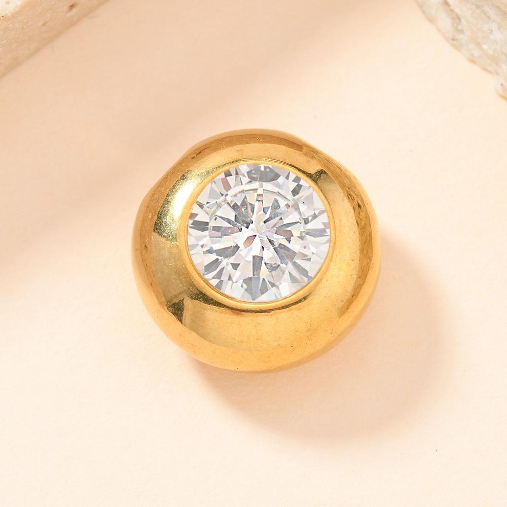 Joyas de acero inoxidable europeo y americano de un solo colgante transfronterizo fundición collar circular de zircon colgante joyas accesorios diy