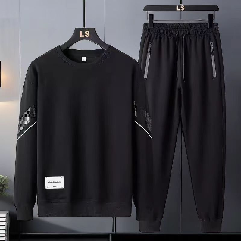 2024 New Spring Men's Casual Hoodie Set, Crew Neck Sweatshirt and Pants, Trendy Fashion Suit for Men