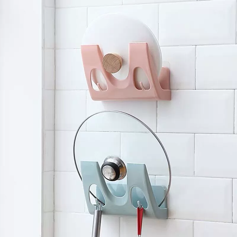 Стойка для крышки кухонной кастрюли без перфорации, настенная многофункциональная стойка для хранения разделочной доски, бытовая стойка для хранения разделочной доски, крючок, сливная стойка