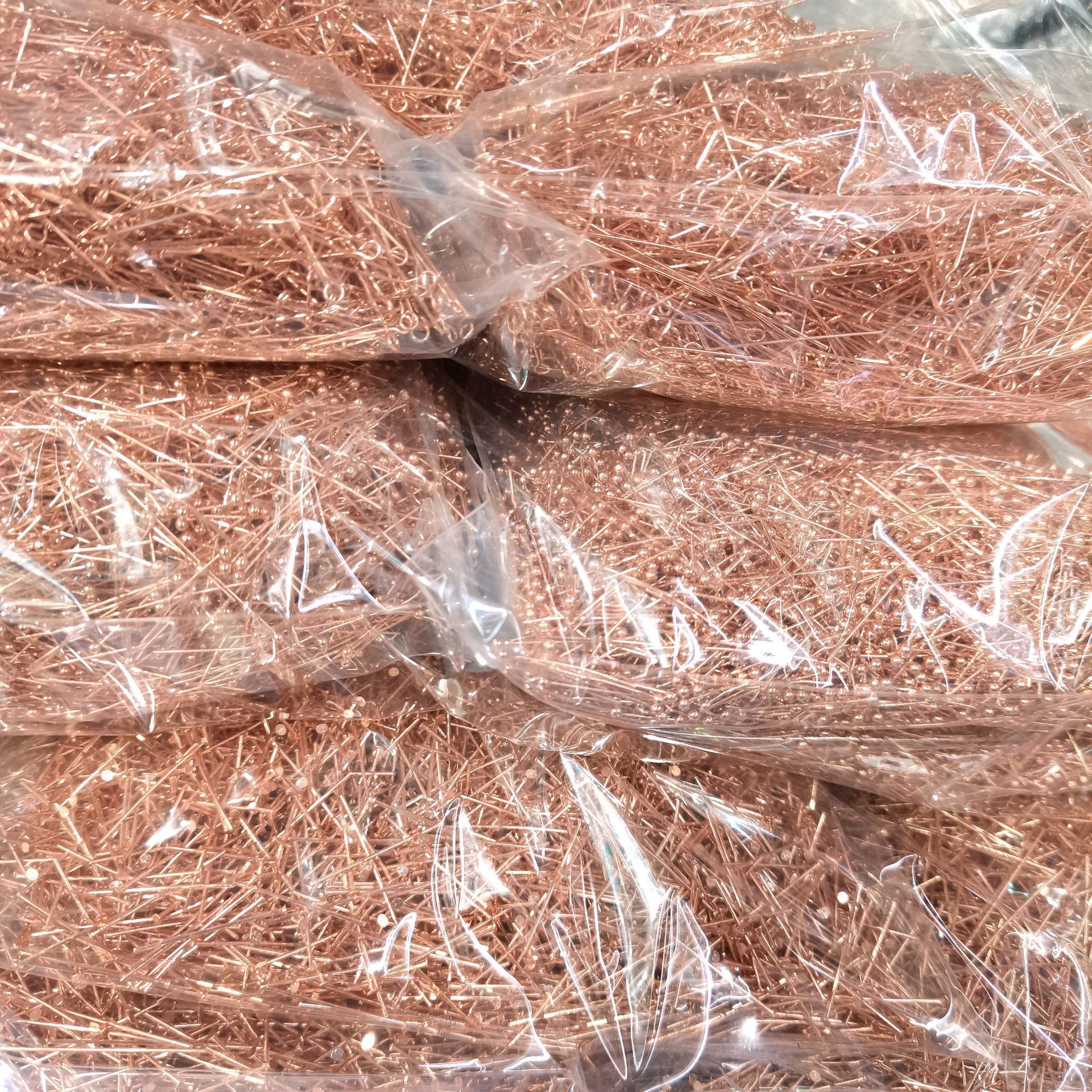 18k 14k envuelto en oro de color que preserva la aguja de nueve caracteres aguja en forma de t aguja de bola DIY hecho a mano de cobre con cuentas de aguja accesorios de joyería material